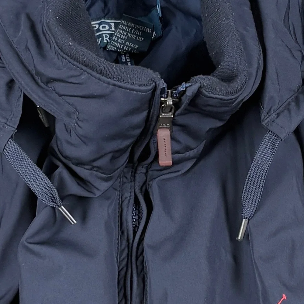 Polo Ralph Lauren Pack Hooded Windbreaker Jacket Mens‎ XXL Navy Blue VTG